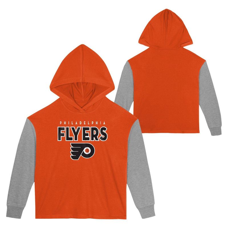 NHL Philadelphia Flyers Girls&#39; Poly Fleece Hooded Sweatshirt, 1 of 4