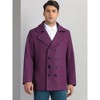 INSPIRE CHIC Men's Notched Collar Double-Breasted Formal Classic Peacoats - 2 of 4