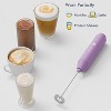 Powerful Milk Frother Wand, Mini Handheld Stainless Steel Whisk, Battery-Powered, Suitable For Coffee, Lattes, Cappuccinos-Purple - 4 of 4