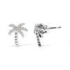 Haus of Brilliance 10K White Gold 1/10 Cttw Diamond Encrusted Palm Tree Stud Earrings - 2 of 4