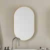 GlasFlength Decorative Wall Mirrors Modern Oval Medicine Cabinet with Adjustable Shelves Elegant Design for Bathroom, Gold, 33.46"*20.47"*4.52" - 2 of 4