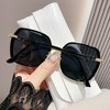 Anna-Kaci Women's Oversized Square Sunglasses with Dual Layer Frame and Gold Temple Accent UV400 Dark Lenses - 3 of 3