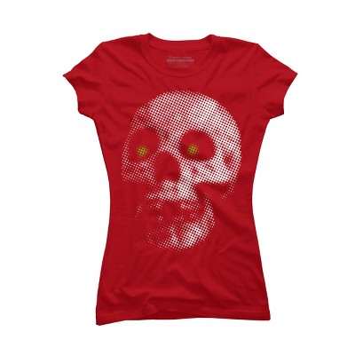Junior's Design By Humans Giant Halloween Skull By robotface T-Shirt