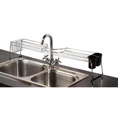 Home Basics Chrome Plated Steel  Faucet Spacer Over the Sink Shelf with Cutlery Holder