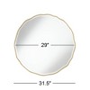 Noble Park Lissa Round Vanity Decorative Wall Mirror Modern Beveled Edge Gold Waved Wood Frame31 1/2" Wide for Bathroom Bedroom Living Room Home House - 4 of 4
