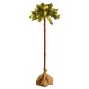 vidaXL Christmas Tree Green and Brown PVC, Steel, Linen Fabric - 2 of 4
