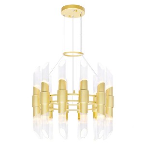 CWI Lighting Croissant 24 Light Chandelier With Satin Gold Finish - 1 of 4