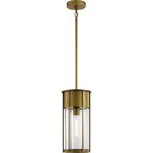 Camillo™ 18" 1 Light Hanging Pendant with Clear Seeded Glass Black - 1 of 3