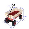 Outdoor sport wagon tools cart wooden side panels air tires Wagon (red) - 2 of 4