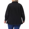 Agnes Orinda Women's Plus Size Button Denim Long Boyfriend Long Sleeve with Pockets Casual Shirt Jean Jackets - 4 of 4