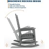 coucheta Oversized Rocking Chair Outdoor, HDPE Adirondack Rocking Chair with Wood Texture - Weather Resistant for Deck, Patio, Pool, Backyard - 3 of 4
