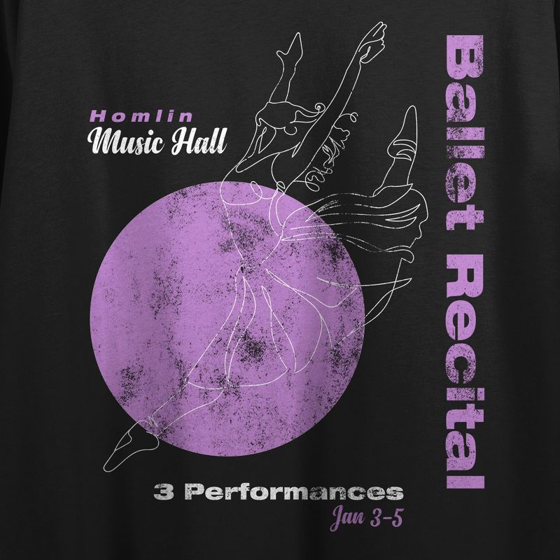 Homlin Music Hall Ballet Recital Women's Charcoal Crop Tee, 2 of 3
