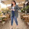 Agnes Orinda Women's Plus Size Long Sleeve Open Front Lightweight High Low Hem Draped Cover Cardigan - 3 of 4