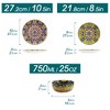 vancasso 18 Piece Dinnerware Set, Bohemian Style, Dinner /Dessert Plate And Soup Plate, Serve For 6 Person, Microwave And Dishwasher Safe - 2 of 4