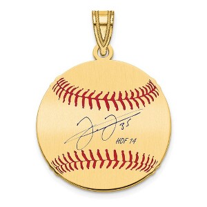 Black Bow Jewelry 14K Gold Plated Frank Thomas Signature SM Enamel Baseball Pendant - 1 of 4