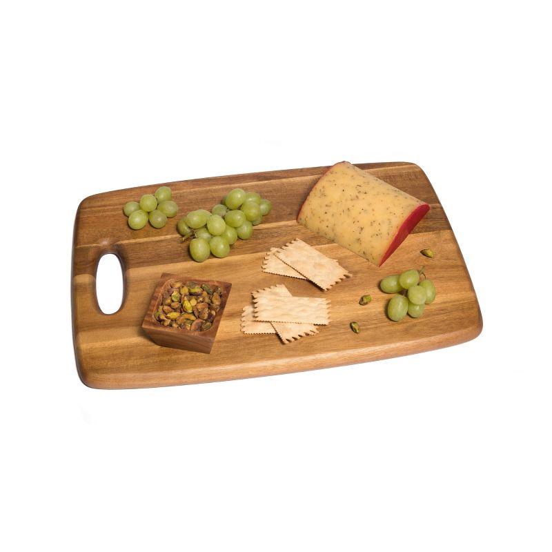 18&#34; x 12&#34; Acacia Cutting Board with Cut Out Handle - Lipper International, 3 of 5