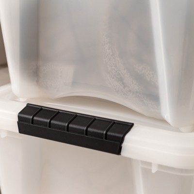 19 Qt Clear Stackable Plastic Storage Bins with Lids - 6 Pack