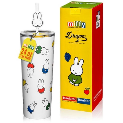 Dragon Glassware | Miffy 24 oz Vacuum Insulated Tumbler with Lid and Straws - Iconic