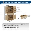 70" Tall Kitchen Pantry Cabinet, Handwoven Rattan Doors, Adjustable Shelves, 1 Drawer, Storage Cupboard, Oak Finish - 2 of 4