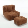 Cesicia 36.6 in-W x 38.6 in-D x 30.1 in-H Black Velvet Bean Bag Seats With Ottoman - 3 of 4