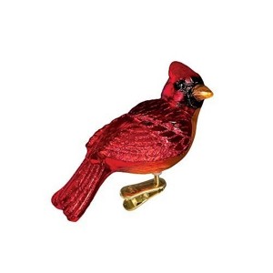 Old World Christmas Glass Blown Ornament for Christmas Tree, Resting Cardinal - 1 of 3
