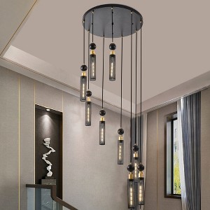 KTMBDW Pendant Light Fixtures, Adjustable Pendant Lights Kitchen Island, Modern Hanging Light Fixtures for Dining Room, Living Room, Black - 1 of 4