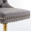 Okak Velvet Swivel Bar Stools Set of 2 Adjustable Height 27-35in, Tufted Back Thick Golden Barstools for Kitchen Island Home Pub - 4 of 4