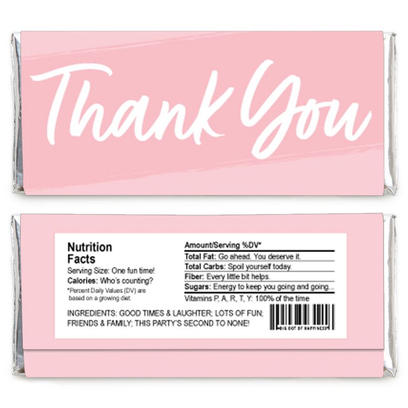 Big Dot of Happiness Pink Elegantly Simple - Candy Bar Wrapper Guest Party Favors - Set of 24, 2 of 5