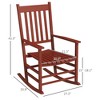 Outdoor Rocking Chair Set of 2, Patio Rocking Chair with Smooth Curves, High Density Wooden Rockers for Lawn Garden Porch, Supports Up to 350lbs - 3 of 4