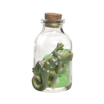 Beachcombers 2.3" Resin Sand And Lizard Glass Bottle