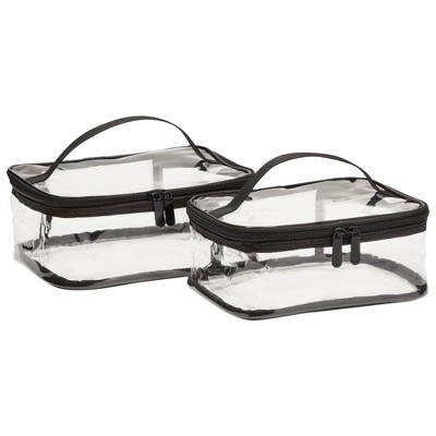 Glamlily 4 Pack Cosmetic Toiletry Bags for Travel, Makeup Storage, Clear, 2 Sizes