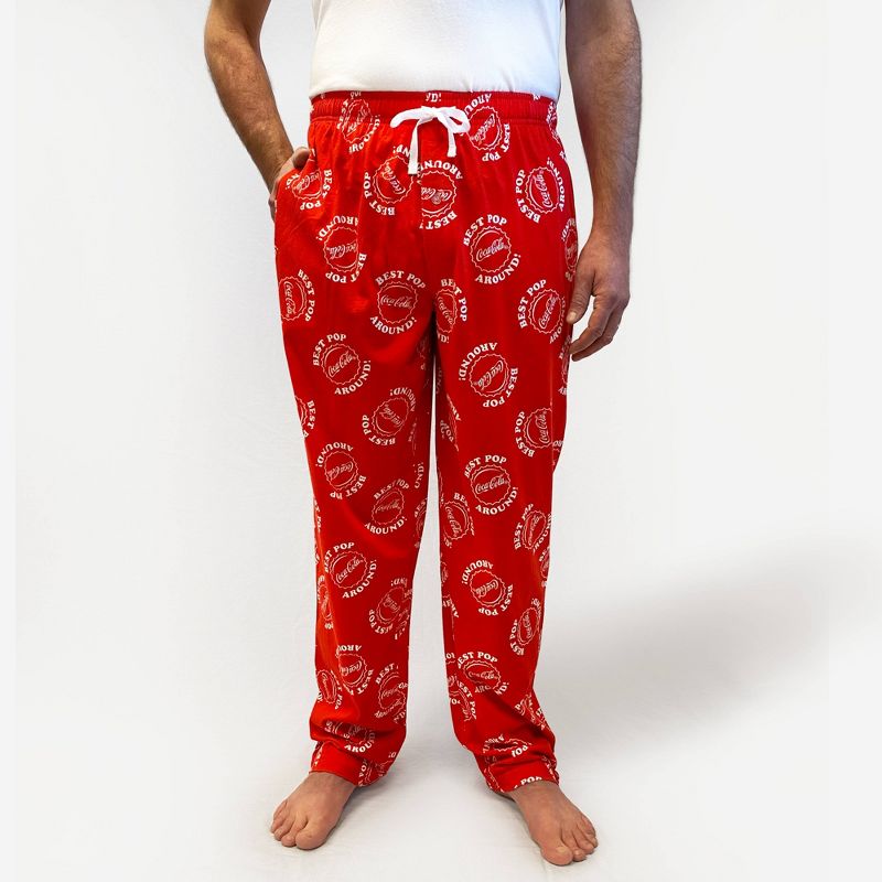 Men&#39;s Coca-Cola Best Pop Around Print Lounge Pajama Pants - Red, 1 of 5