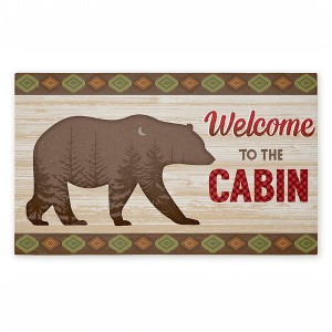 Stupell Industries Cabin Welcome with Rustic Bear Printed Outdoor Door Mat, design by Arrolynn Weiderhold, 18"x30" - 1 of 4
