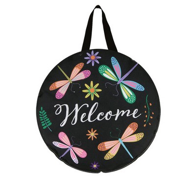 Briarwood Lane Colorful Dragonflies Spring Burlap Door Hanger Emb