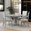 5 PCS Dining Set with Extendable Table, Dining Table with Fluted Edge and Corbel Base, Upholstered Chairs with Rubberwood Frame-Coolbibila - 2 of 4