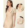 Allegra K Women's Floral Lace Lapel Collar Short Sleeves Elegant Bolero Shrug - 2 of 4