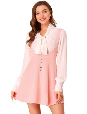 INSPIRE CHIC Women's Button Overalls Pinafore Suspenders Skirt