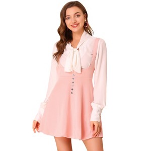 INSPIRE CHIC Women's Button Overalls Pinafore Suspenders Skirt - 1 of 4