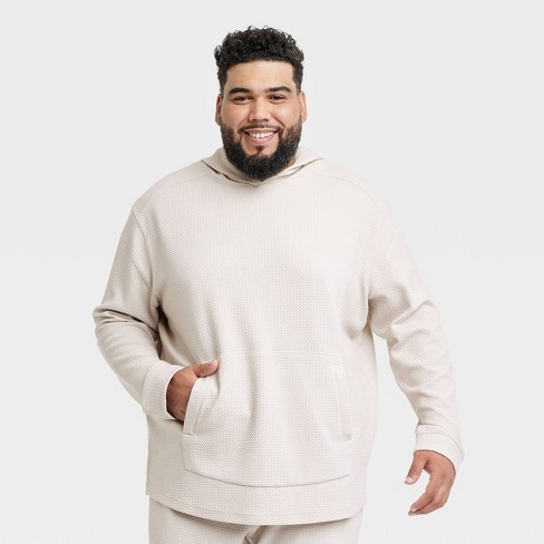 Men's Big Textured Fleece Hoodie - All In Motion™ Stone 3xl : Target