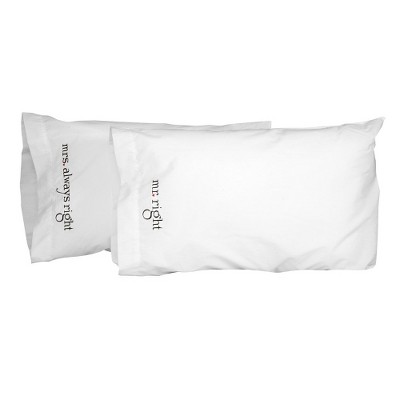 "Mr. and Mrs" Right Pillowcase Set
