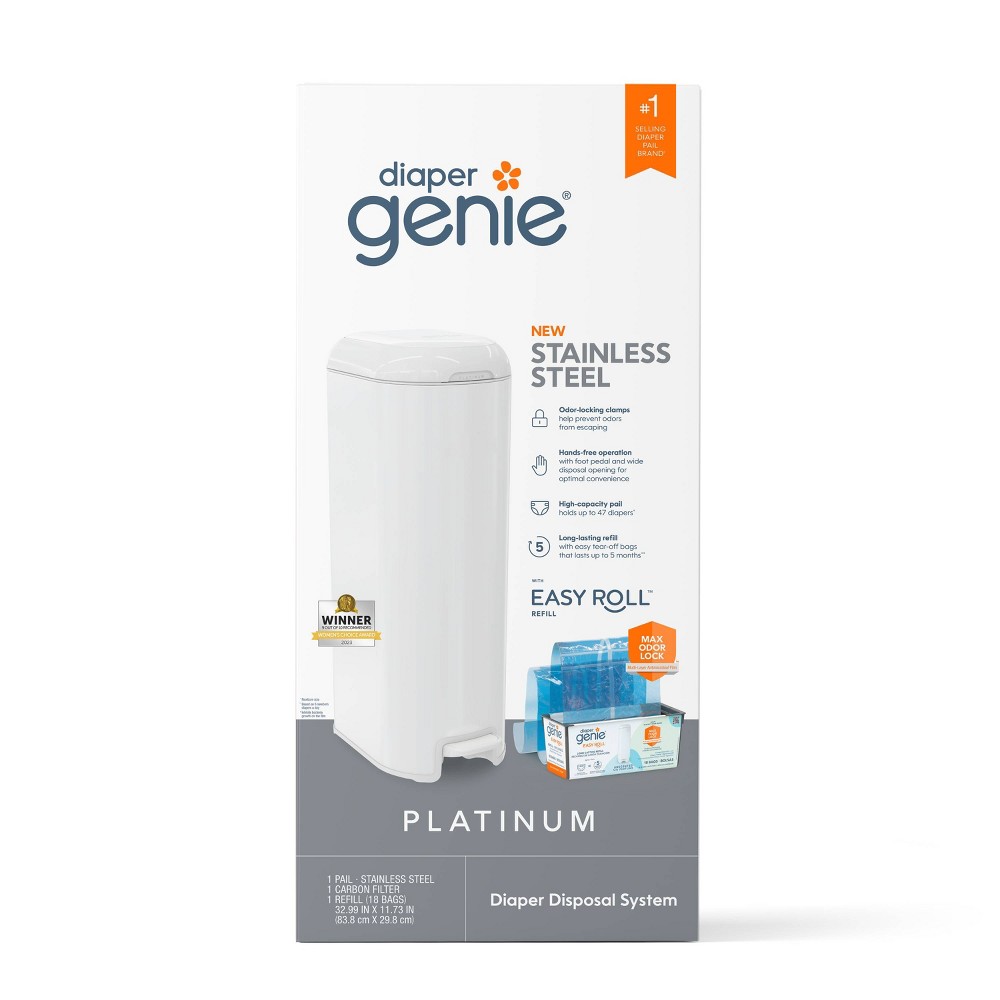 Photos - Baby Hygiene Diaper Genie Platinum Pail - White