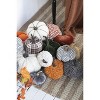 Gulches Series Multicolored Shatterproof Grid Pumpkin Harvest Festival Ornament - 4 of 4