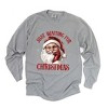 Simply Sage Market Women's Just Waiting For Christmas Santa Long Sleeve Garment Dyed Tee - 3 of 4