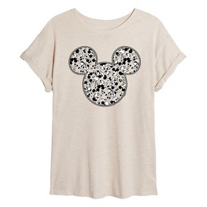 Women's - Disney - Meta Mickey Oversized Graphic T-Shirt - 1 of 4