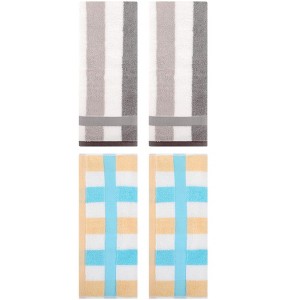 REGALWOVEN Striped Absorbent Soft Cotton Hand Towels for Bathroom 4 Pack - 1 of 4