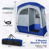 Costway 2 Room Shower Tent Oversize Privacy Shelter Portable Dressing Toilet Outdoor Gray/Blue/Brown - 3 of 4