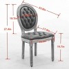 Vintage Upholstered Armless Dining Chairs Set of 2 with Solid Wood Frame, Cushioned Seat and Backrest for Kitchen or Dining Room – The Pop Home - 4 of 4