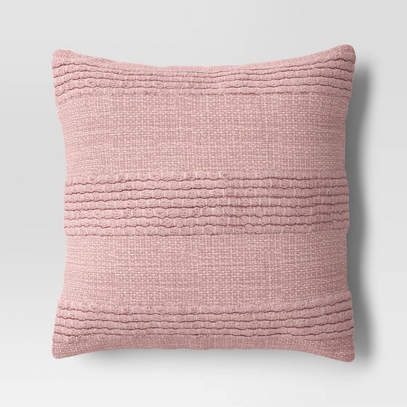 Textural Woven Square Throw Pillow Mauve - Threshold&#8482;, 1 of 8