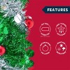 JOYFY 5 FT Tinsel Christmas Tree, Pre Lit Collapsible Tree with 50 LED Lights and Ornaments for Home Holiday Christmas Party Indoor Decoration - 3 of 4