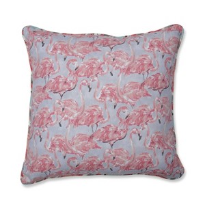 Beach Social Bloom/Splash Zone Bellini Mini Square Throw Pillow - Pillow Perfect, Pink Gray Blue